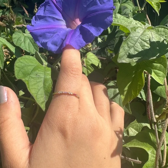 Gold filled Purple Pink Cz Ring - Picture 1 of 3